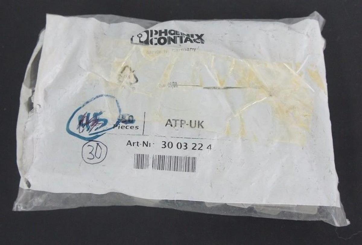 Used BAG OF 30 NEW PHOENIX CONTACT ATP-UK PARTITION PLATE FOR TERMINAL BLOCKS GREY