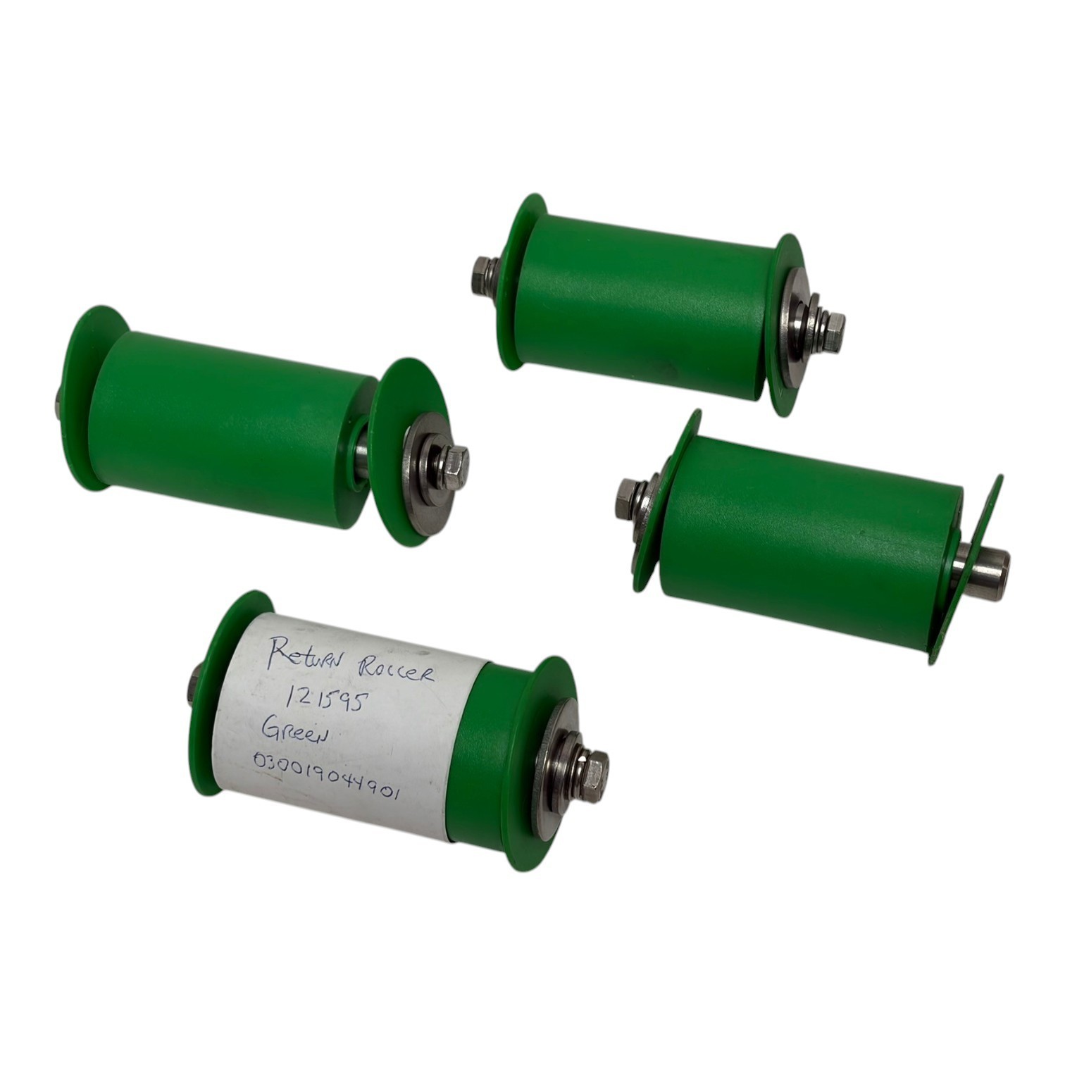 Used Lot of 4 System Plast Green Conveyor Return Roller 121595 030019044901 - NEW
