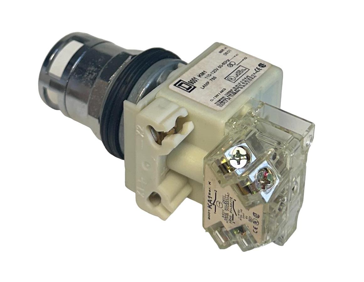 Used SQUARE D 9001-K3L1H13 / 9001K3L1H13 PUSH BUTTON Ser. H 110-120V 50/60Hz NSMP