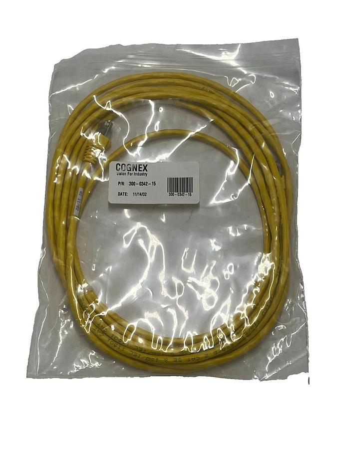 COGNEX 300-0342-15 In-Sight Camera Cable 15-Meter Straight M12 to RJ45 Ethernet
