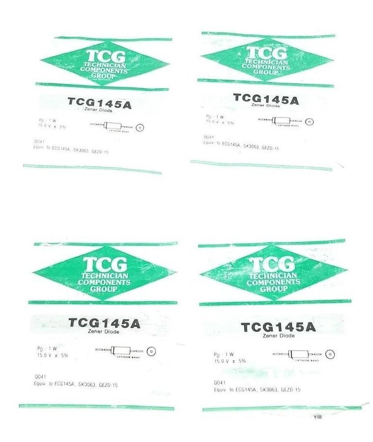 Used LOT OF 4 NEW TECHNICIAN COMPONENTS GROUP TCG145A ZENER DIODES ECG145A