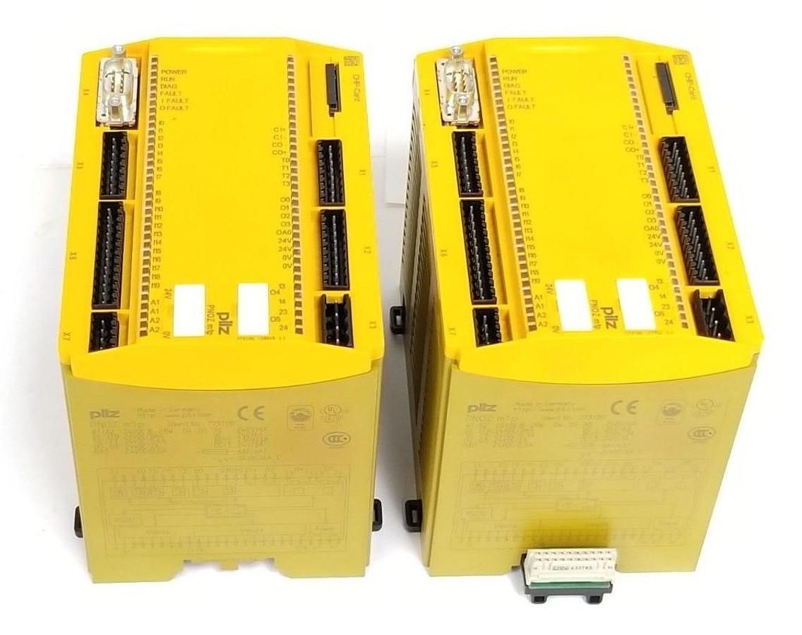 Used LOT OF 2 PILZ PNOZ-M1P BASE CONTROLLER UNITS 773100 (FOR PARTS)