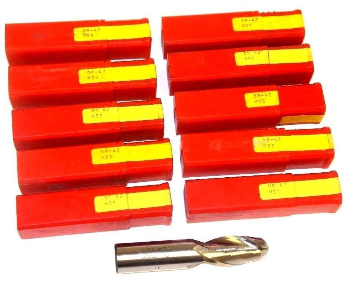 Used LOT OF 10 NEW DURA-MILL DR-42 3/4" END MILLS HSS 4.286"
