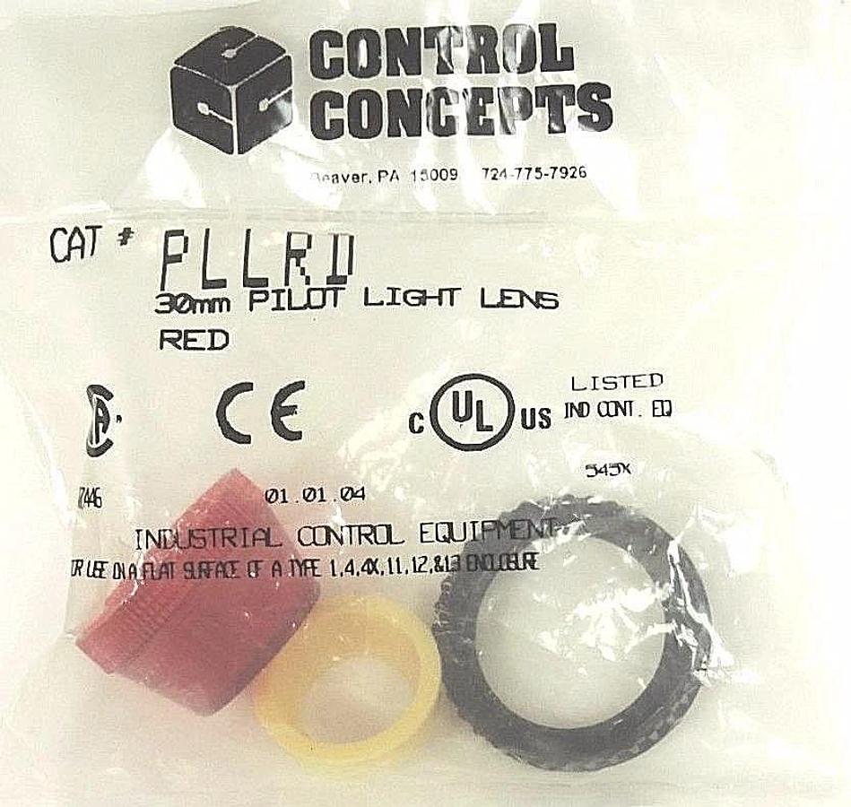 Used NEW CONTROL CONCEPTS PLLRD RED 30mm PILOT LIGHT LENS