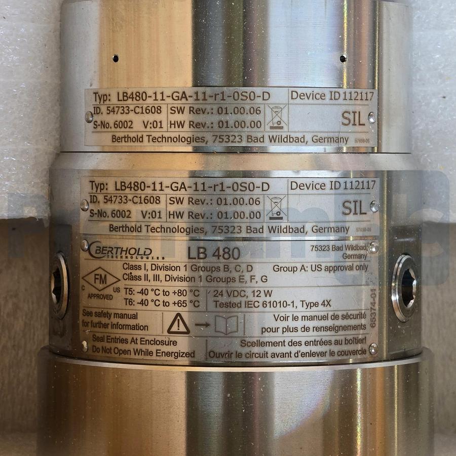 Used Berthold SENSseries LB480 NaI 50/50 Detector LB480-11-GA-11-r1-0S0-D 54733-C1608