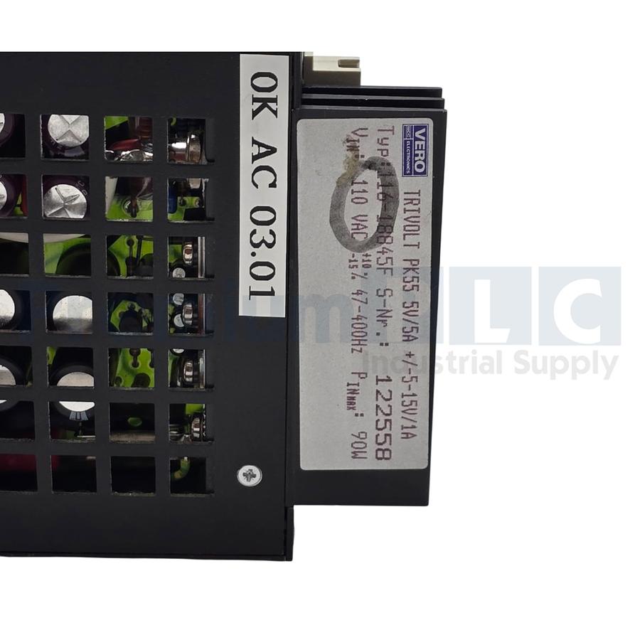 Used VERO TRIVOLT PK55 5V/5A +/-5-15V/1A TYPE: 116-18845F 90W POWER SUPPLY RVC1000PS2