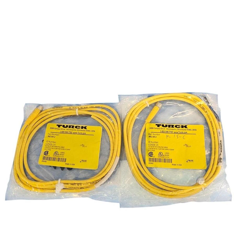 Used LOT OF 2 NEW TURCK PKG 4M-2 CORDSETS ID NUMBER: U2503-14