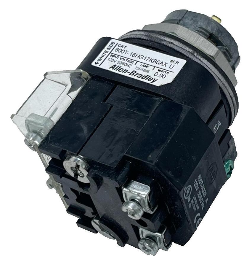 Used ALLEN BRADLEY 800T-16HW17KB6AX /U ILLUMINATED SELECTOR SWITCH 30mm *MISSING KNOB