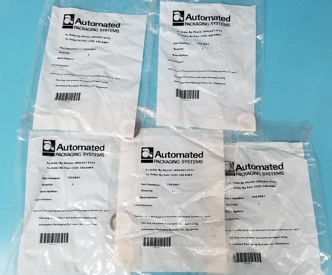 Used LOT OF 5 NEW AUTOMATED PACKAGING SYSTEMS 70236A1 COVERS / BEARING