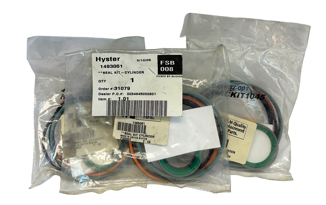 Used 3 HYSTER 1493061 / HY1493061 OEM CYLINDER SEAL KITS FOR FORKLIFT NSMP