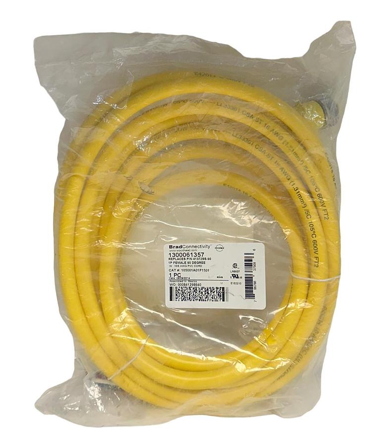 Used NEW WOODHEAD BRAD 1300061357 / 105001A01F1501 5P CORDSET REPLACE 41372SS-90 NSFS