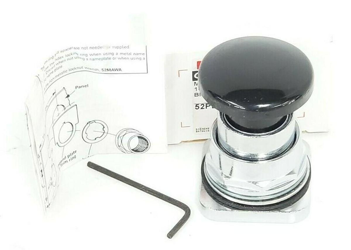 NIB FURNAS 52PB9D1 OIL TIGHT MUSHROOM OPERATOR 1-5/8'' HEAD BLACK SER. F
