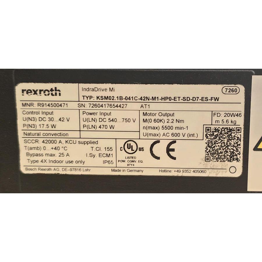Used REXROTH IndraDrive MI KSM02.1 SET 01 | R914500399 | R914500471 | R911347147 USNP
