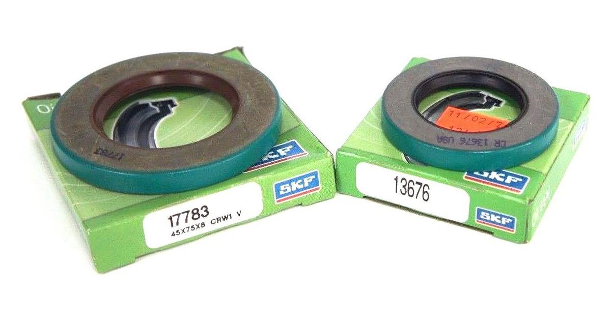 Used LOT OF 2 NIB SKF OIL SEALS (1) 13676 (1) 17783