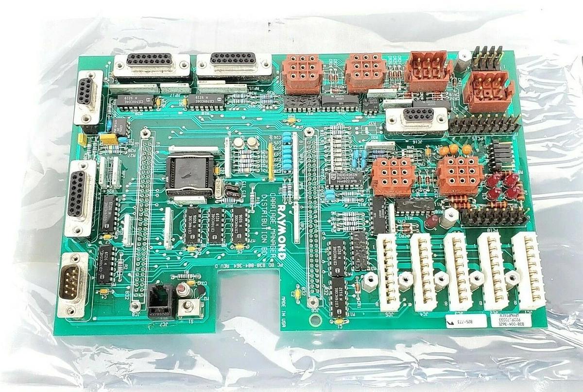 Used RAYMOND 838-004-362E CARRIAGE MANAGER DISTRIBUTION BOARD 9209170033 WPAWPI6CR