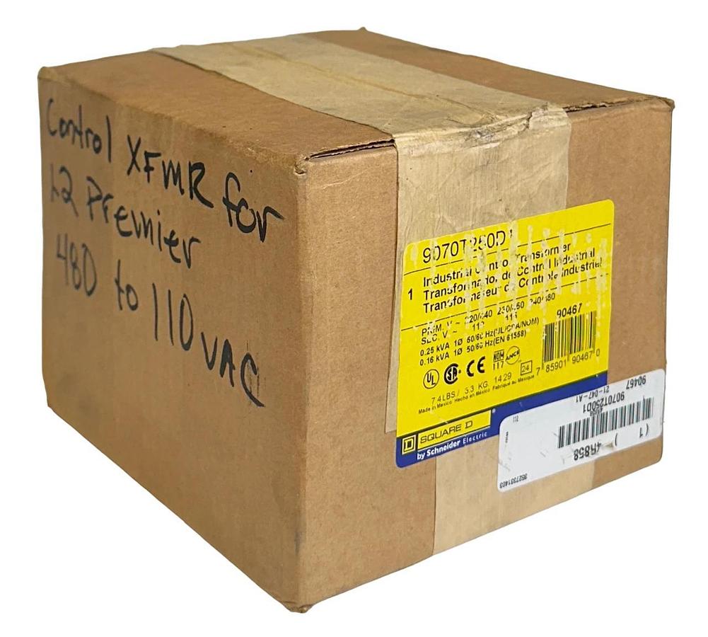 Used SQUARE D 9070T250D1 INDUSTRIAL CONTROL TRANSFORMER 250VA 120-480VAC NSFS