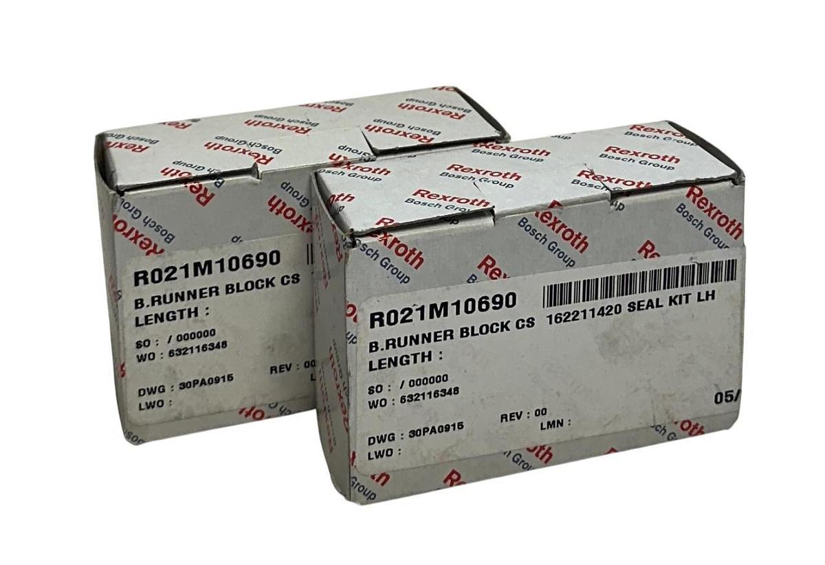 2 REXROTH R021M10690 / R166611420 BALL RUNNER BLOCKS CARBON STEEL NSMP