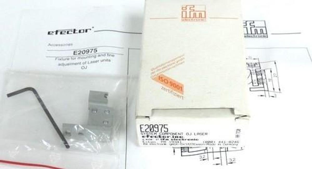 NIB IFM EFECTOR E20975 BRACKET, OJ, LASER, FRONT, MOUNTING