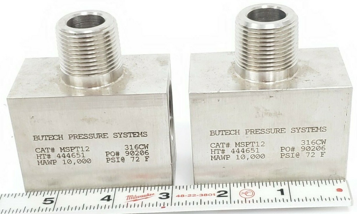 Used LOT OF 2 NEW BUTECH PRESSURE SYSTEMS CAT# MSPT12 316CW, HT#: 444651