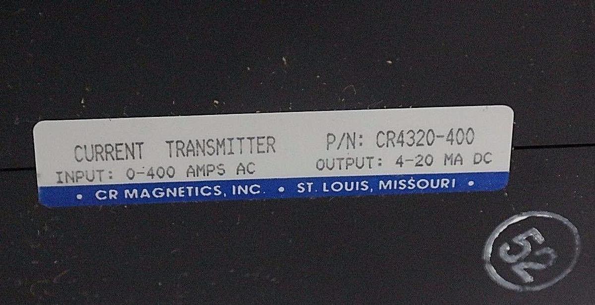 Used NEW CR MAGNETICS CR4320-400 CURRENT TRANSMITTER 4-20mA, CA631231