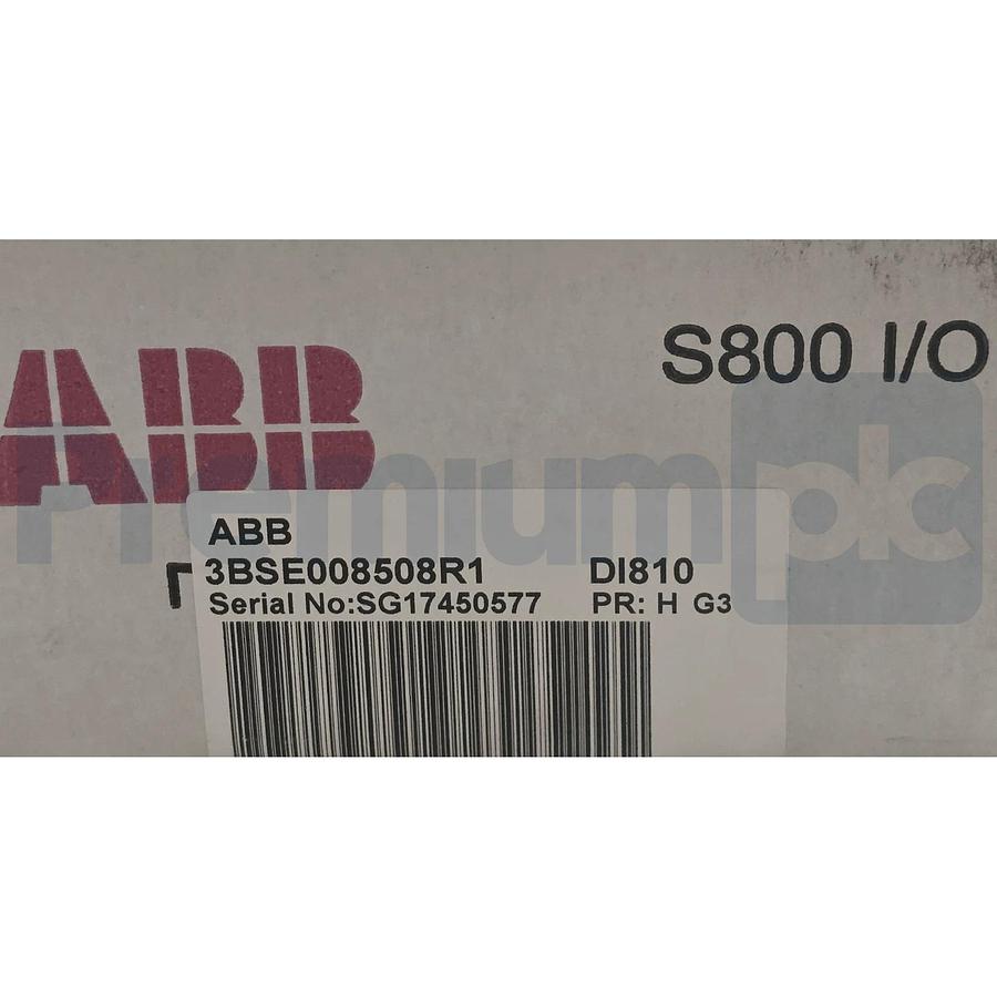 ABB S800 I/O 3BSE008508R1 DI810 Digital Input Module 24V 16-Ch PR:H G3 NSMP