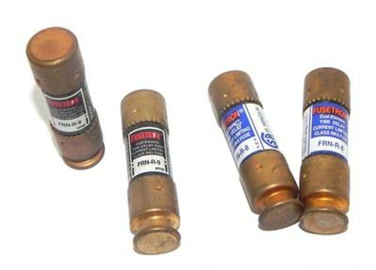Used LOT OF 2 BUSSMANN FRN-R-9 FUSETRON FUSES & TWO FRN-R-8 FUSES