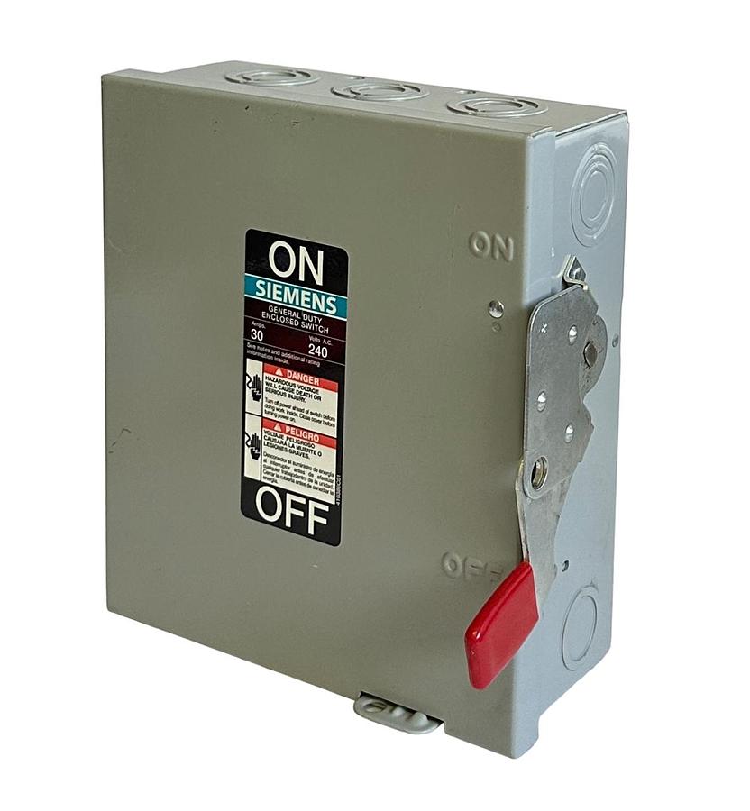 Used NEW SIEMENS GNF321 ENCLOSED GENERAL DUTY SAFETY SWITCH 30A 3P 240VAC