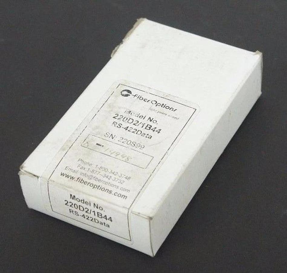 Used NIB FIBER OPTIONS 220D2/1B44 TRANSMISSION MODULE RS-422DATA