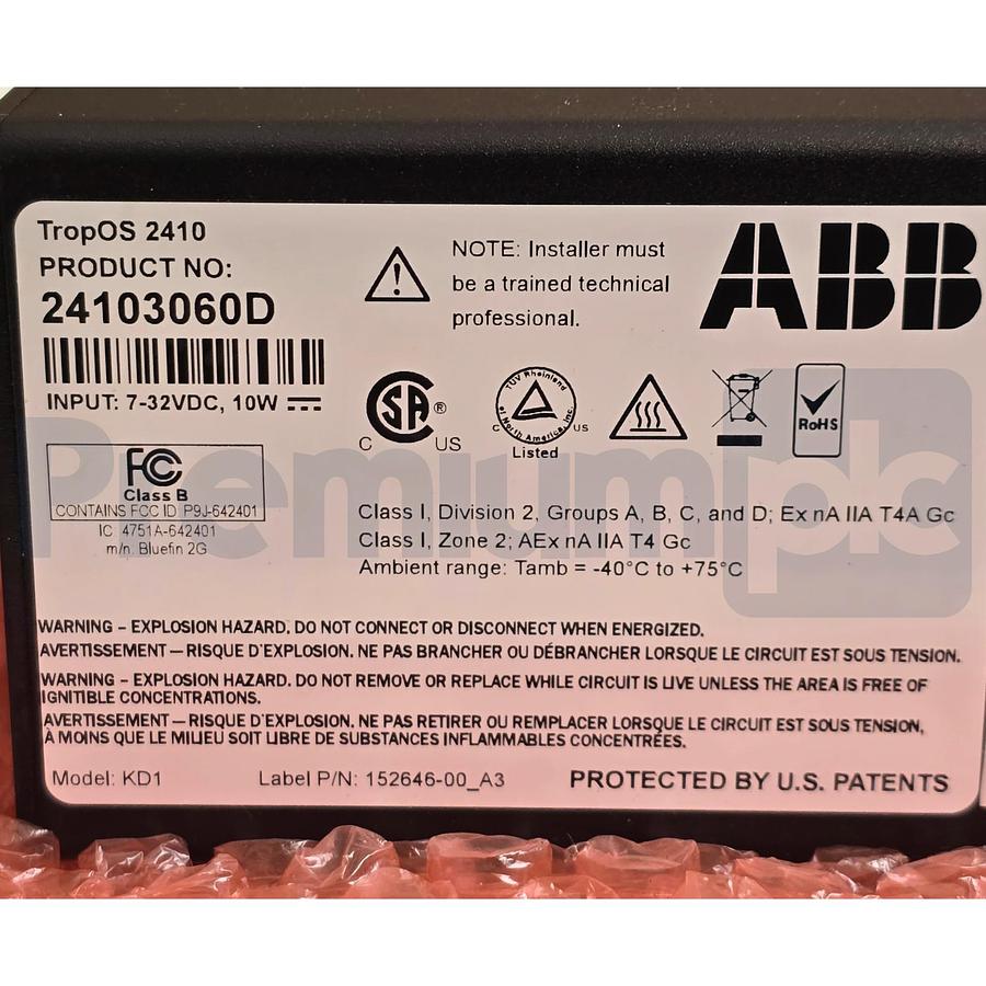 Used ABB TropOS 2410 Single-radio DIN Rail Broadband Wireless Router 2.4GHz 24103060D