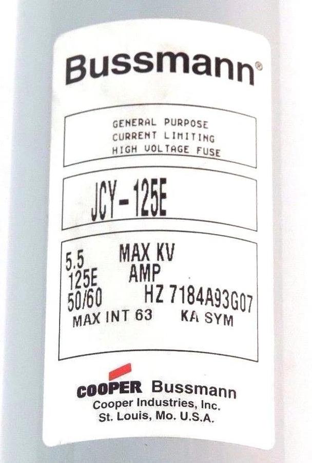 Used NIB COOPER BUSSMANN JCY-125E FUSE JCY125E 125E AMP