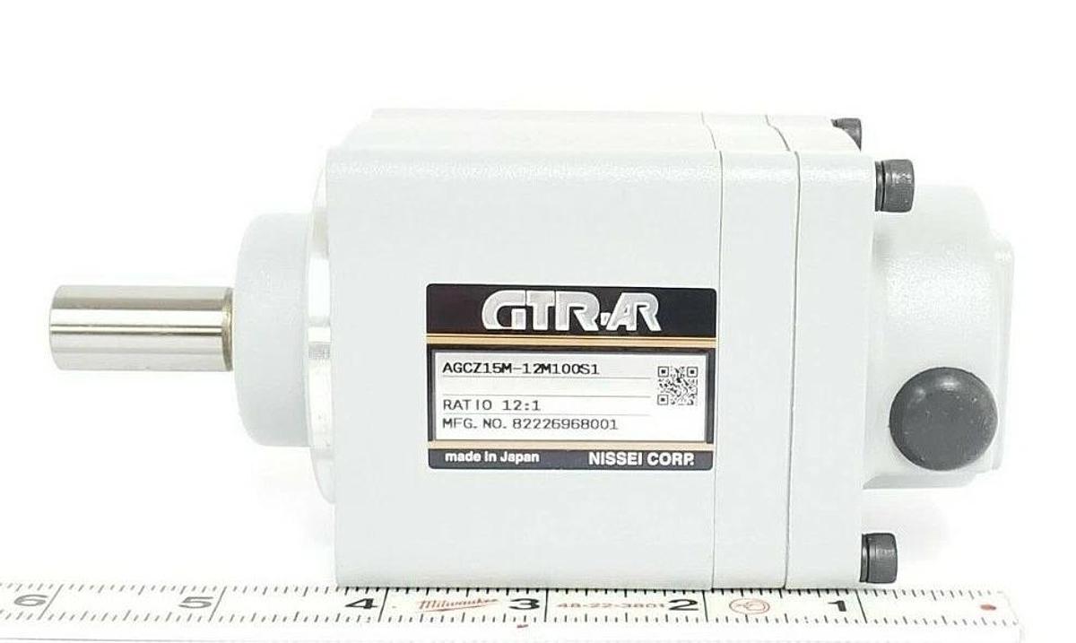 Used NIB NISSEI CORP. GTR-AR AGCZ15M-12M100S1 GEAR MOTOR MFG. NO. 82226968001, 12:1