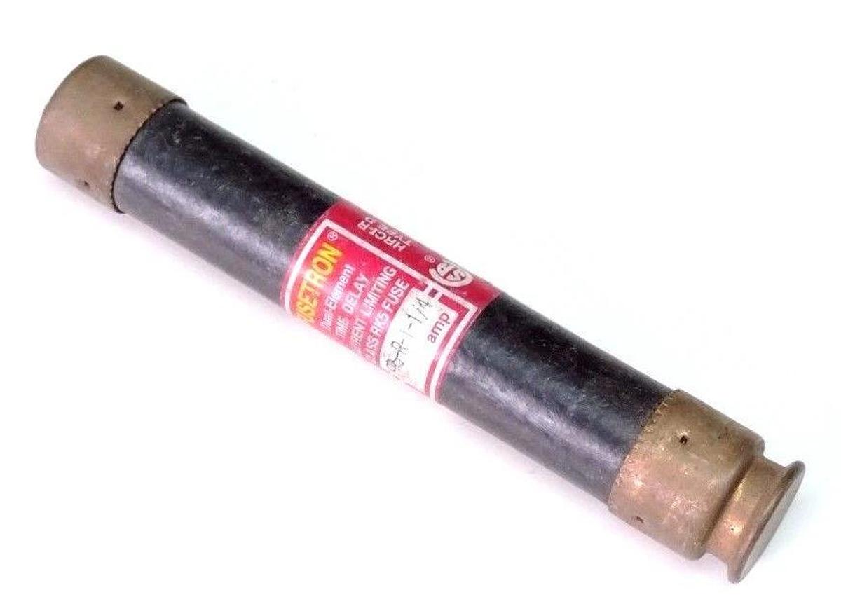 Used LOT OF 4 BUSSMANN FUSETRON FRS-R-1-1/4 FUSES 1.25AMP 600V CLASS RK5 TIME DELAY