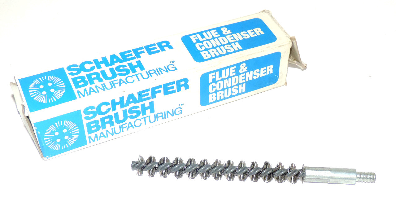 Used NEW SCHAEFER 1/2"  FLUE AND CONDENSER BRUSH  STAINLESS SINGLE SPIRAL MALE THREAD