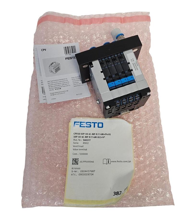 Used NEW FESTO 560277 VALVE TERMINAL CPV10 10P-10-4C-MP-R-Y-4M+P4