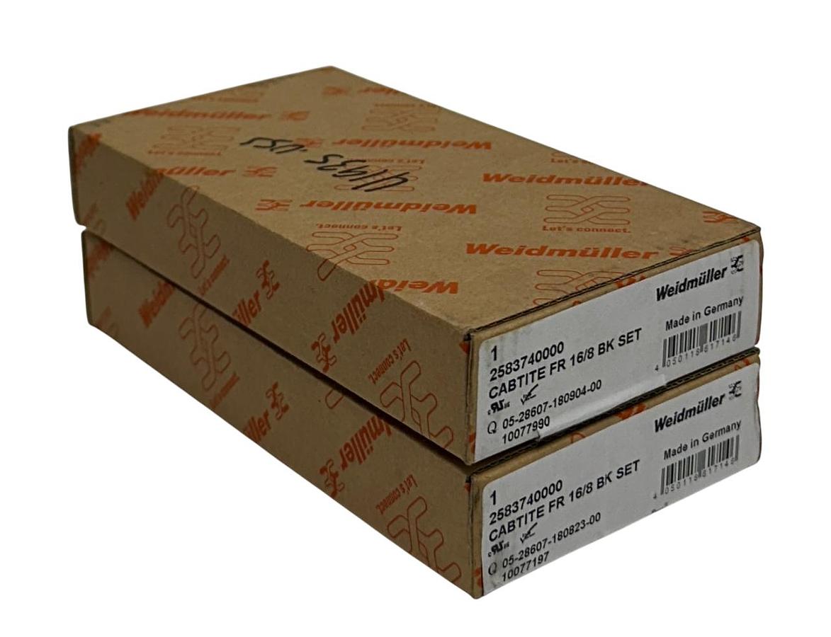 Used 2 WEIDMULLER 2583740000 CABTITE 16/8 BK SET OEM BLACK FRAME NSMP