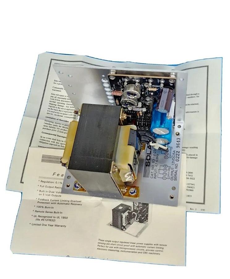 NEW SOLA 83-12-250-03 POWER SUPPLY 12VDC/5A
