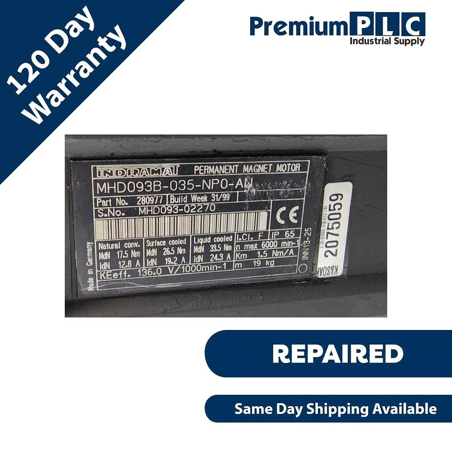 Refurbished REPAIRED BOSCH REXROTH / INDRAMAT MHD093B-035-NP0-AN MHD SERVO MOTOR R911280977