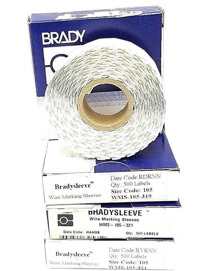 Used LOT OF 2000 BRADY WMS-105-319 BRADYSLEEVE WIRE MARKING SLEEVES SIZE CODE: 105