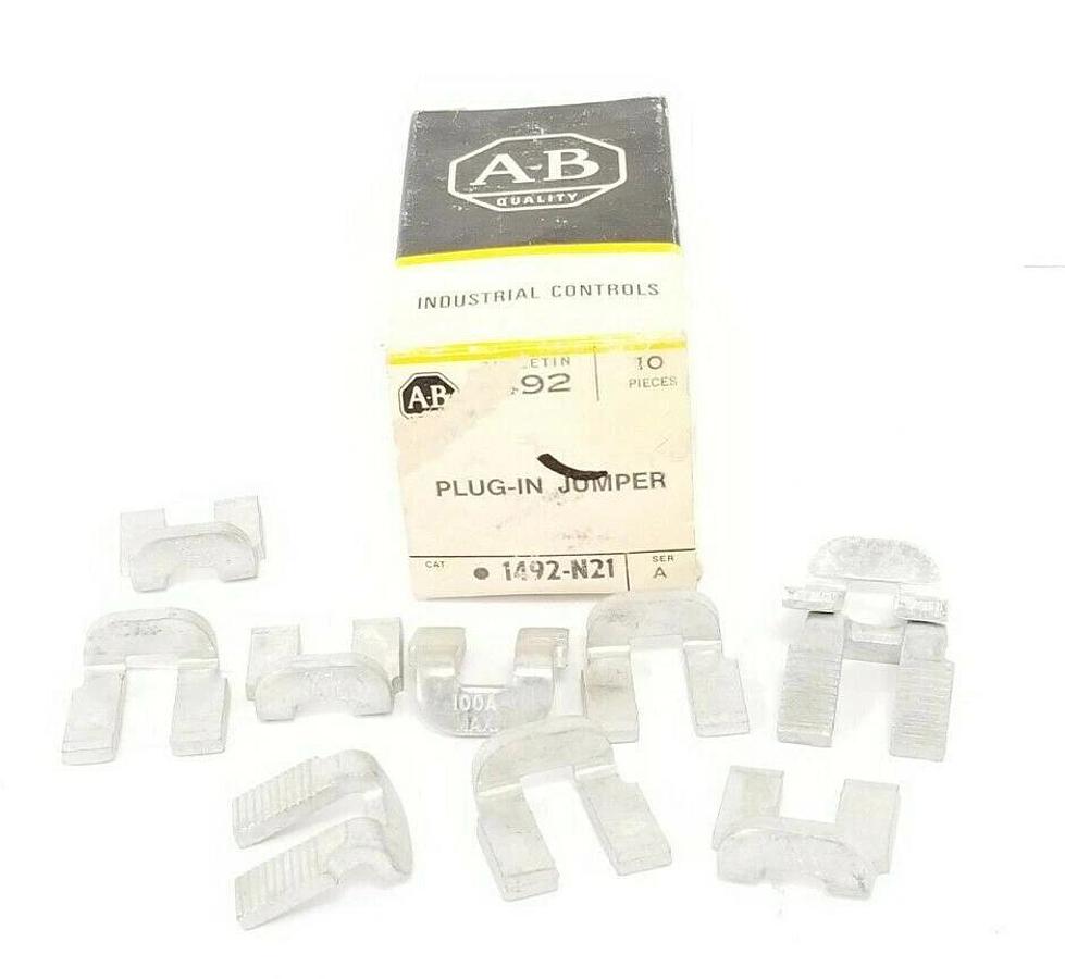 Used BOX OF 10 NEW ALLEN BRADLEY 1492-N21 PLUG-IN JUMPERS 1492N21 SER. A