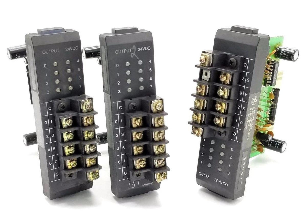 Used LOT OF 3 GE FANUC IC610MDL151A OUTPUT MODULES 24VDC, 8 CIRCUITS