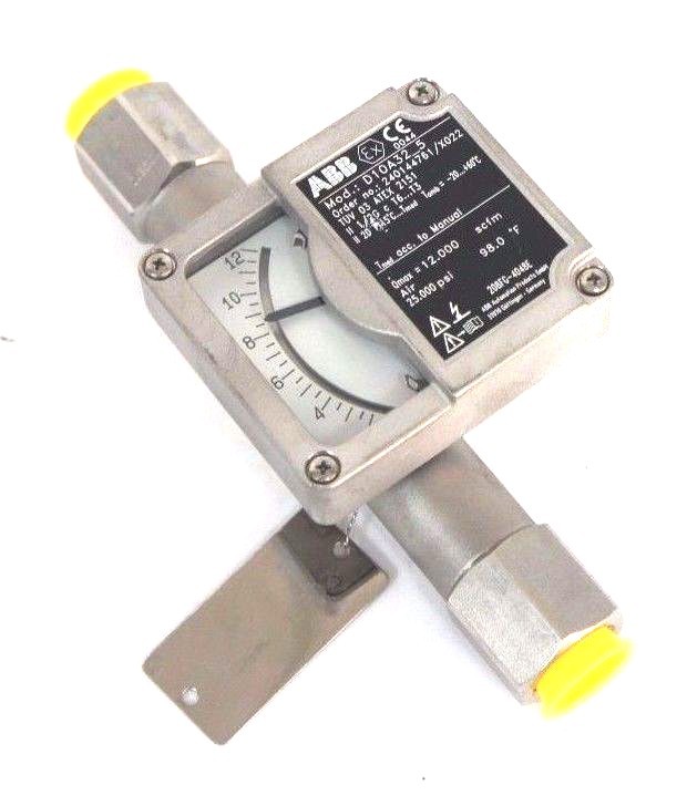 Used NEW ABB D10A32-5 FLOWMETER 1/2" NPT ORDER NO. 240144761/X022 D10A325