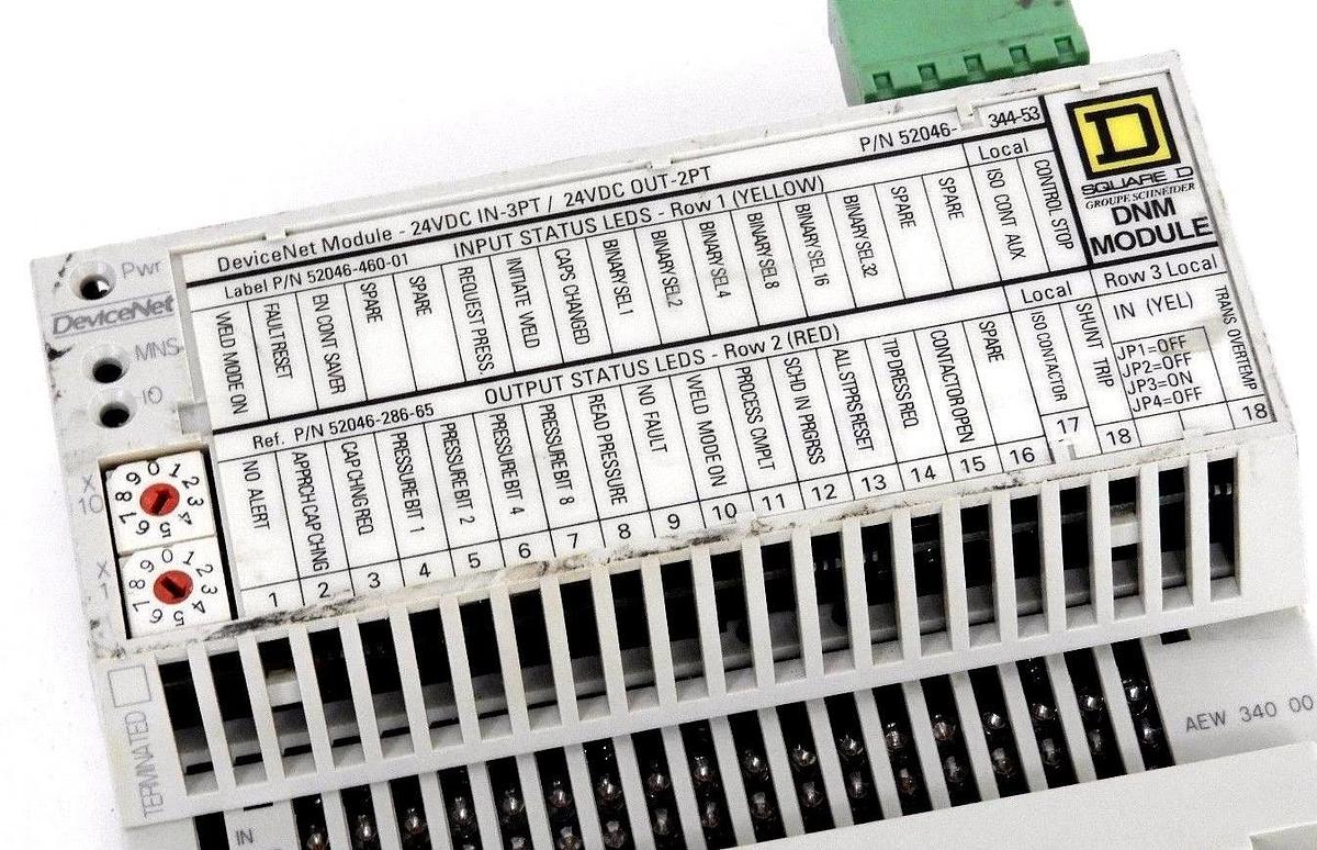 Used SCHNEIDER ELECTRIC 170LNT71000 COMMUNICATION ADAPTER W/ 170AEW34000 I/O BASE