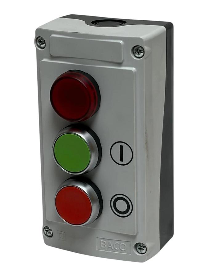 Baco 3-Button Push Button Control Station Enclosure Lighted Indicator New