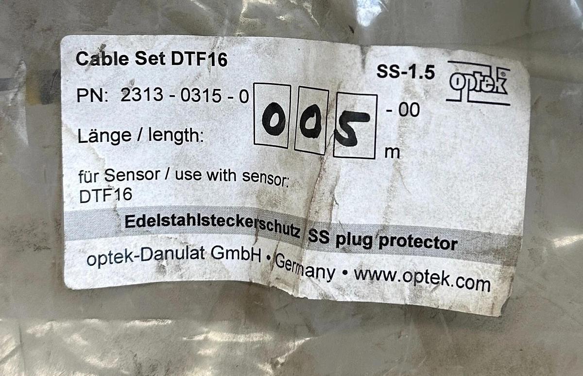 OPTEK 2313-0315-0005-00 / 23130315000500 SENSOR CABLE SET DTF16 SS-1.5 5M NSMP