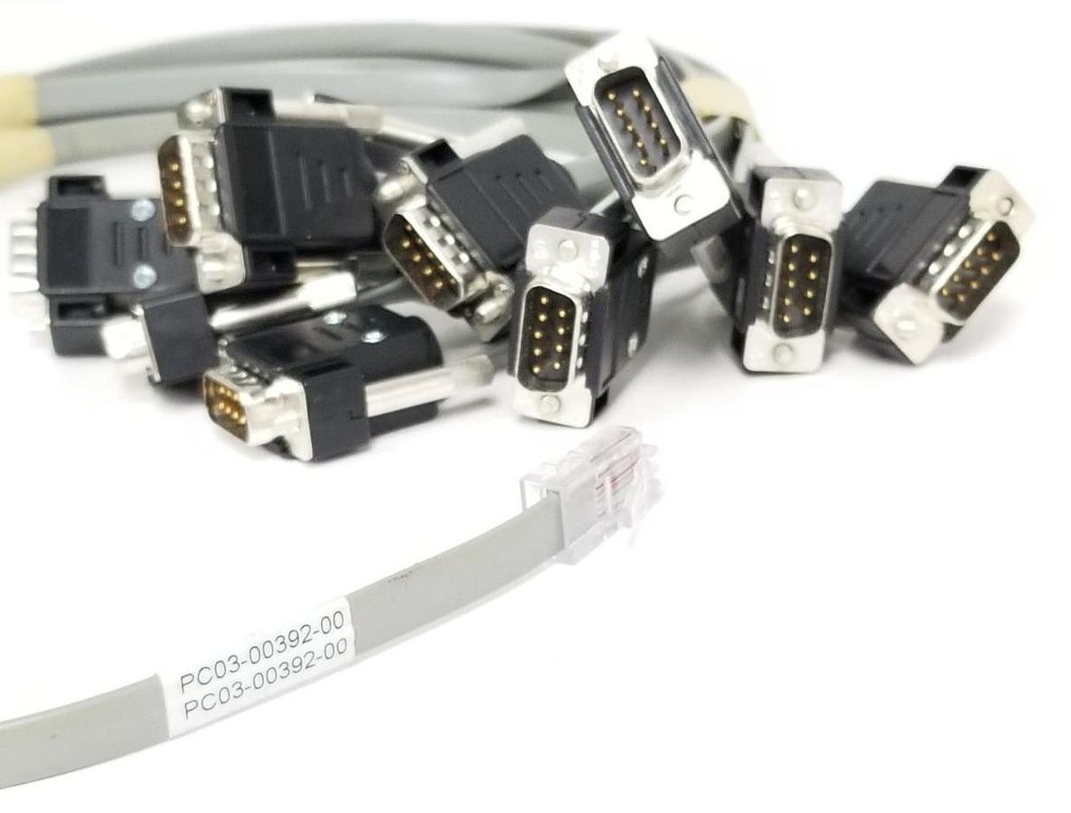 Used LOT OF 11 NEW WEATHERFORD PC03-00392-00 REV. A DB9 MALE TO RJ48 CABLE ASSEMBLIES