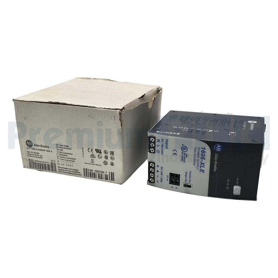 ALLEN BRADLEY 1606-XLE480EP /A POWER SUPPLY IN-100/240V OUT- DC 24-28V, 20A NSMP 884951878754