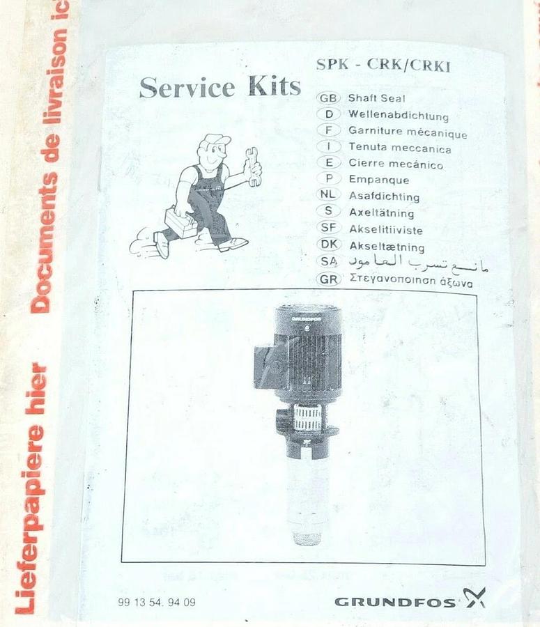 Used NEW GRUNDFOS SPK8-5/5 2-3 IM KIT, SERV. SPK, 395081