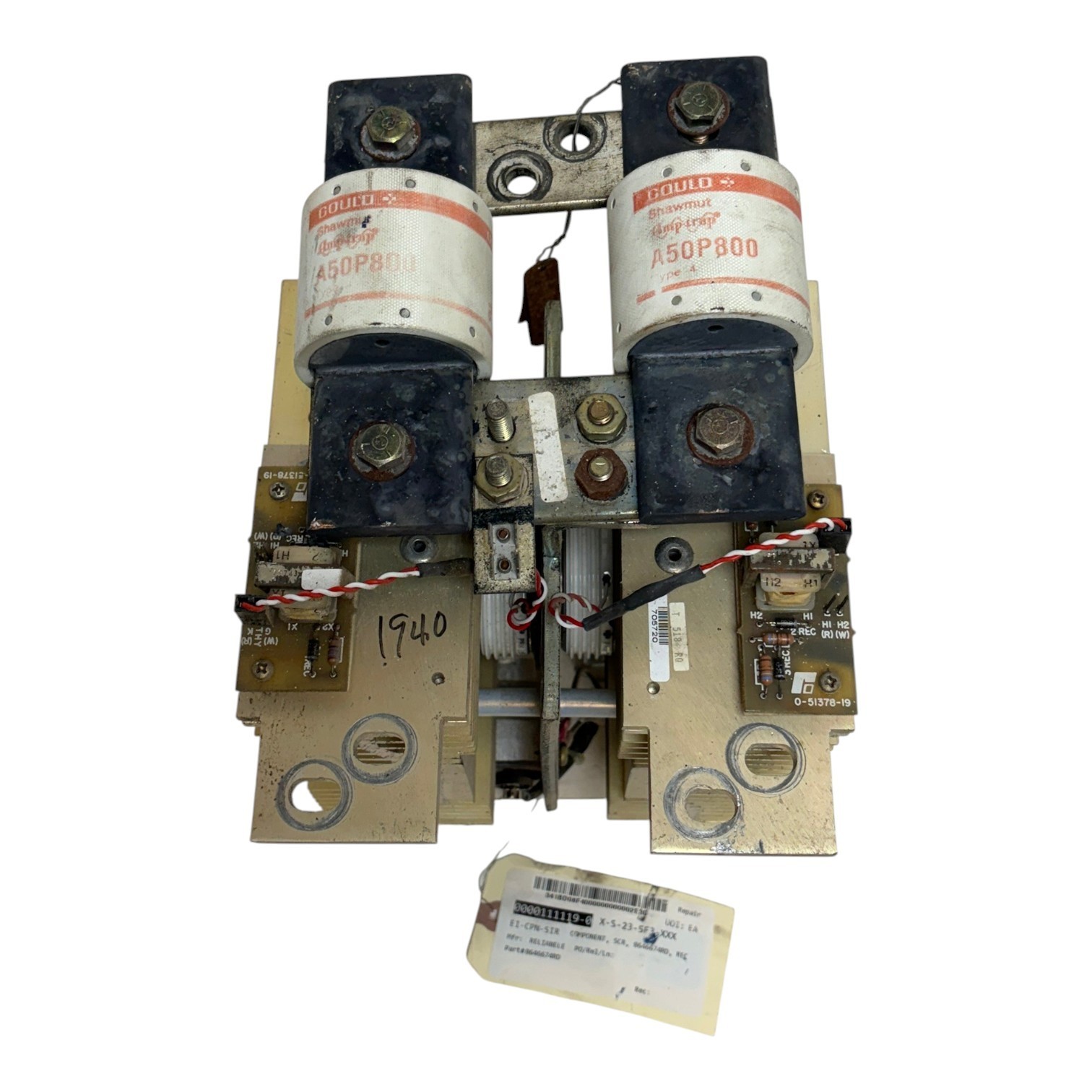 Used Reliance Electric 8646674RD SCR Rectifier Assembly with Gould A50P800 Fuses