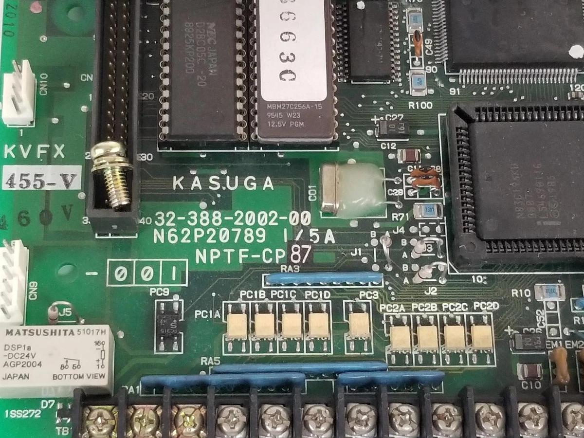 Used KASUGA 32-388-2002-00 BOARD N62P20789 1/5A NPTF-CP87 W/ 32-350-2001-02 INTERFACE