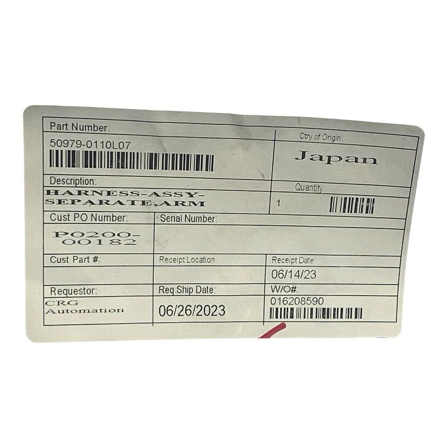 Kawasaki Robotics 50979-0110L07 Internal Wiring Harness Genuine New In Plastic